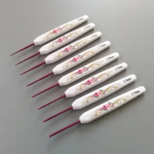 Charmkey Crochet Hook Set 1mm-6mm Aluminum Crochet for Knitting with Printed Floral Weave Sewing Needles Tool