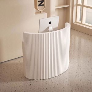 Bancone <span class=keywords><strong>Reception</strong></span> Moderno Ecologico Personalizzato in Laminato 100cm Bianco <span class=keywords><strong>per</strong></span> Ospedali, Hotel, Uffici e Negozi - Product Image 1