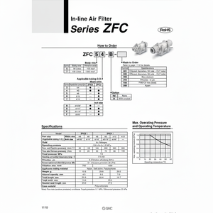 Filtro de aire en línea SMC Pneumatics ZFC75 - Product Image 1
