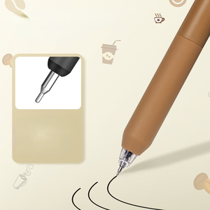 قلم قهوة جيل للمشي جديد، مجموعة أقلام التوقيع الإبداعية للطلاب، 5 قطع سوداء ST 0.4mm - Product Image 2