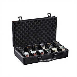 Luxury Protective 12 Slot Watch <b>Box</b> with Custom Logo Buckle Closure Wrist Watch Storage Case Gift <b>Box</b> - Product Image 3
