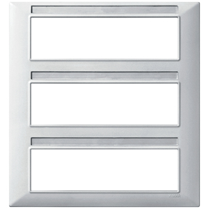 Vimar Wall <b>Switch</b> <b>Plate</b> 25.5x29.6mm Matt Silver 3 Gang - Product Image 1
