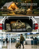 Sac à dos de voyage tactique en nylon camouflage jungle personnalisé, durable, imperméable, multi-compartiments, pour le camping et la randonnée en plein air
