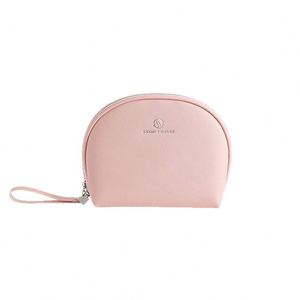 Pochette de maquillage haut de gamme en PU en forme de coquille avec fermeture éclair, simple, élégante, grande capacité, étanche et portable pour - Product Image 1