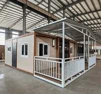 Rumah Modular Prefab Mewah 2-3 Kamar Tidur 20ft 40ft Rumah Kontainer yang Dapat Diperluas dengan Panel Sandwich untuk Penggunaan Gym & Sekolah