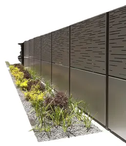 Privacy verniciato a polvere popolare piscina di design in alluminio per pannelli per esterni da giardino in palizzata pannello di recinzione in alluminio perforato oem in metallo