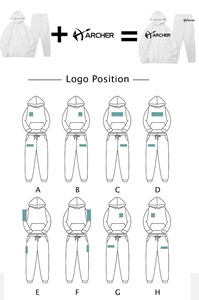Archer Custom Winter Hoodie Jogger Set Ropa Tallas grandes Fleece Sweatsuit Dos piezas Jogger Mens Track Suit Sets - Product Image 3