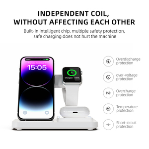 Sạc không dây đa năng 4 trong 1, 15W, có thể gập lại, đế từ tính, dành cho <span class=keywords><strong>iPhone</strong></span> & tai nghe, sạc nhanh, linh hoạt, một thiết bị sạc - Product Image 5