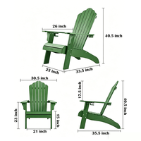 Chaises Adirondack en plastique modernes, durables, avec structure en acier, imperméables, de haute qualité, pour jardin et terrasse