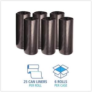 Sacs poubelle en plastique noir haute densité 43x47 56 gallons 22 microns 25/rouleau - Product Image 5