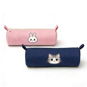Wholesale Custom Cute Animal Canvas Pencil <b>Case</b> Bunny Cat Stationery Bag Portable <b>Makeup</b> Pouch Factory OEMODM Various Bag Shapes - Product Image 4