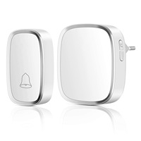 Sonnette sans fil intelligente Installation facile Sonnette télécommandée sans fil étanche avec 36 carillons Portée de 1000 pieds