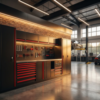 Station de rangement industrielle personnalisable robuste pour atelier, armoire à outils métallique pour garage, combo panneau perforé, extérieur, école, hôpital
