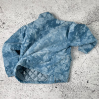 Veste matelassée réversible en velours côtelé épais vintage avec logo brodé personnalisé, col montant zippé, poids lourd, pour l'hiver