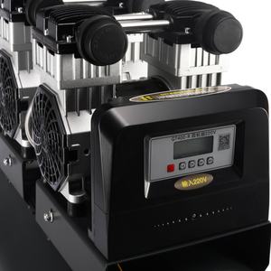 ضاغط هواء صامت 120 لتر/200 لتر خالي من الزيت احترافي للمصانع 220 فولت 380 فولت 1500 واط * 4 محمول بمحرك هواء يعمل بالغاز ومبرد بالهواء - Product Image 3