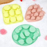 Moule à glaçons en silicone de qualité alimentaire en forme de fruits, moule à gelée de fraise, moules antiadhésifs DIY pour citron et chocolat