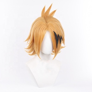 Kaminari Denki วิกคอสเพลย์สั้น35ซม. สีส้มสังเคราะห์อะนิเมะฮาโลวีนปาร์ตี้ <span class=keywords><strong>My</strong></span> <span class=keywords><strong>Hero</strong></span> Academia - Product Image 3