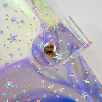 Hot Korea Laser Farbe Fotoalbum Fotos Halter PVC Transparente Sterne Sammeln Buch Album 6 Ringe Glitter Fotos Karten Ordner