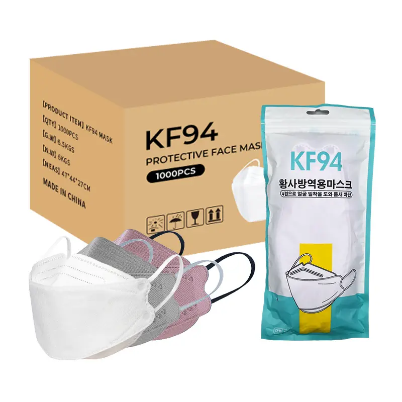 4 레이어 bfe 95% 얼굴 마스크 한국 mascarilla 얼굴 마스크 kf94 일회용 cubrebocas 마스크 성인 KF94 meltbown 마스크