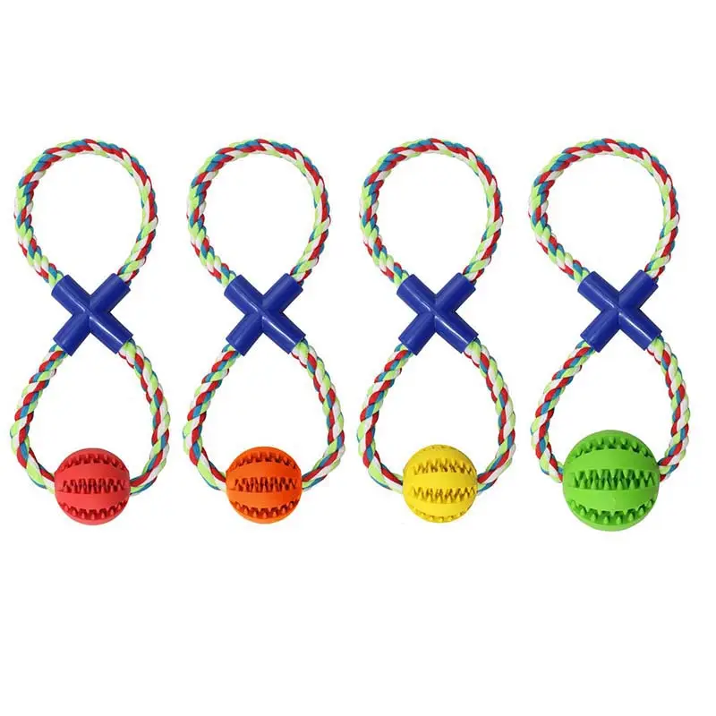 Amazon best Dog Rope Chew Toys Tug Of War combina Iq )ball Dispenser di cibo interattivo formazione giocando pulizia dei denti