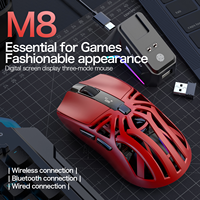 Ratón Inalámbrico para Juegos SMAILWOLF M8 Tri-Modo, Sensor PAW3311, 12000 DPI, RGB, Base de Carga, Ergonómico, Programable, Esports, OEM, ODM