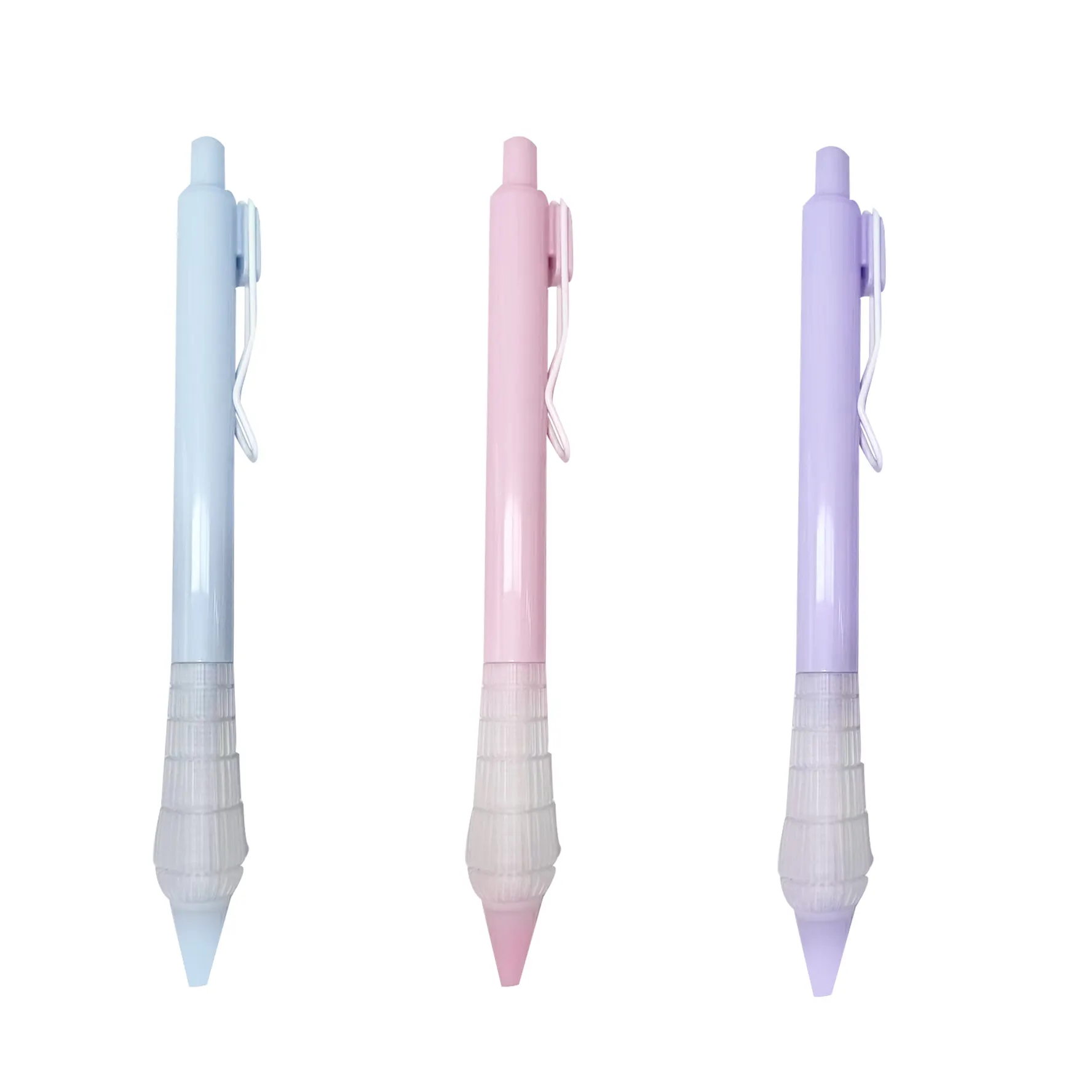 2024 Nuevo diseño escritura suave silicona colorida con bolígrafos de gel de agarre suave de goma descompresiva