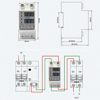 Relais de protection de tension réglable YIJIN en cuivre 2P 63A de haute qualité 110V/220V monophasé avec écran LCD en cuivre pour SVC