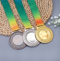 Médaille de football de sport de souvenir en métal personnalisé de vente directe d'usine, médaille vierge personnalisée