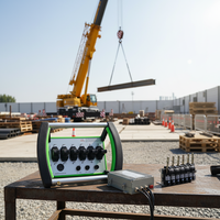 Grue à commande radio automatique pour engins lourds, IP68, 6 joysticks, contrôleur hydraulique, construction métallique, portée 500 m