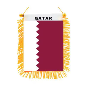 Gahumi Drapeau suspendu double face de haute qualité Qatar Celebration Mini Pennant Black Out Printed Home Decor Display Accessories - Product Image 1