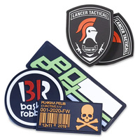 Patch 3D personnalisé en PVC avec logo en relief, patch en caoutchouc avec paillettes, applique à scratch, badge silhouette