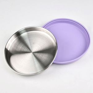 Eco Friendly 304 Stainless Steel Round Kids Dinner Plate BPA Free Reusable Portable Non Toxic - Product Image 5