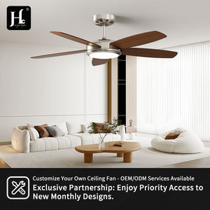 Ventilateur de plafond intelligent LED moderne de 52 pouces avec télécommande, connectivité Wi-Fi, 5 pour salon, maison, avec lampes LED de disposition AGI32 - Product Image 5