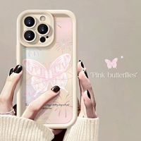 Coques de Téléphone Antichoc Luxe Papillons pour iPhone 17 Air 16 15 Plus Pro Max 14 13 12 11 – Housse de Protection Arrière Anti-chute