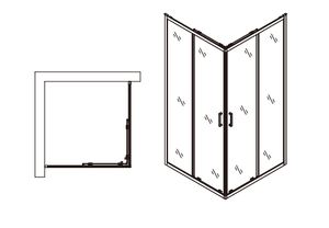 Salle de <span class=keywords><strong>douche</strong></span> de haute qualité <span class=keywords><strong>avec</strong></span> poignées carrées, <span class=keywords><strong>porte</strong></span> coulissante en verre antidéflagrante de 5mm - Product Image 5