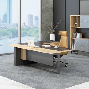 Luxury L Shape Ceo Boss <b>Table</b> Wooden Executive Large Office Furniture Desk <b>Table</b> Modern - Product Image 1