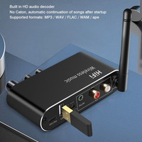 Receptor de Audio HIFI 5.1 DAC, Conversor Digital a Analógico Coaxial, Adaptador Inalámbrico Estéreo con Conector AUX de 3.5mm, RCA, Micrófono, Puerto para Disco U