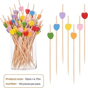 Stuzzicadenti in Bambù a Forma <span class=keywords><strong>di</strong></span> Cuore Colorati Premium, Vendita all'Ingrosso, Spiedini in Bambù Usa e Getta Ecologici per Decorazioni <span class=keywords><strong>di</strong></span> Bar <span class=keywords><strong>di</strong></span> Alta Gamma - Product Image 6