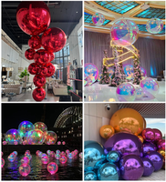Personnaliser coloré grand brillant publicitaire géant Pvc boule de Noël réfléchissant de haute qualité oeuf de pâques gonflable miroir oeuf boule