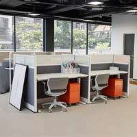Escritorio de Oficina Modular con Mesa de Trabajo para Personal, con Moderno Diseño de Cubículo de Oficina Modular de Madera para Muebles de Estación de Trabajo