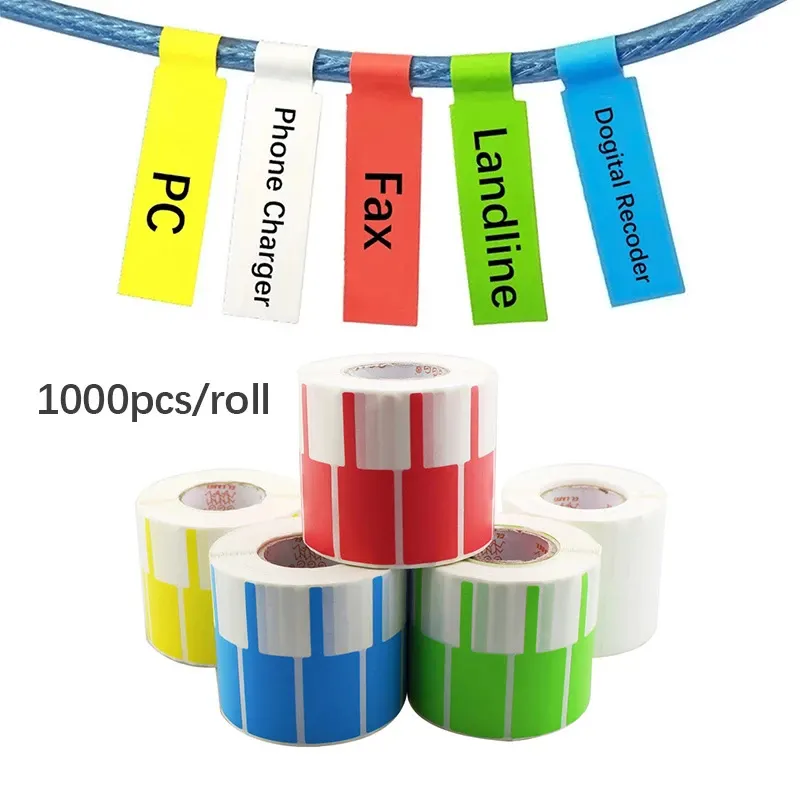 Impermeabile stampabile in vinile auto laminante adesivi cavo etichetta per avvolgimento cavo di comunicazione cavo Tag Roll
