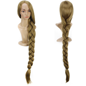 Perruque queue de cheval tressée blonde de 48 pouces, vente en gros, perruque synthétique extra longue, princesse <span class=keywords><strong>Raiponce</strong></span> et prince Flynn Ryder, perruque de cosplay d'anime - Product Image 6