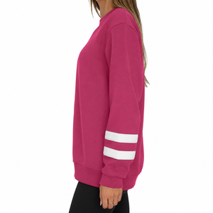 Sudadera Oversize de Cuello Alto Simulado para Mujer, de Poliéster y Algodón de Alto Gramaje, con Bordado y Forro Polar Suave, en Venta - Product Image 2