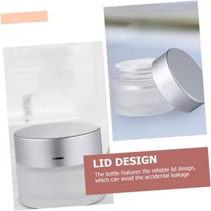 Envase Vacío de Lujo para Cuidado de la Piel, Tarro de Crema Cosmética de Vidrio Esmerilado Blanco de 5ml 10ml 15ml 30ml 60ml con Tapa Dorada - Product Image 5