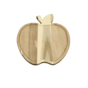装饰拼盘苹果形状木制托盘食品客厅厨房浴室桌面储物组织器木制托盘