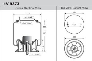 Пружина пневматической подвески для грузовика Airtech 39373P/39373K/Firestone W01-358-9373 / Goodyear 1R12-403 / Contitech 910-17. 5p440 - Product Image 4