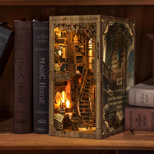 Porte-livres vertical en bois 3D Art Déco, best-seller |   Modèle de salle d'étude artisanale à faire soi-même |   Kit de loisirs créatifs pour adultes pour soulager le stress - Product Image 2