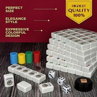 Mahjong Classique Blanc de Haute Qualité en Mélamine avec Impression par Transfert Thermique, Logo Personnalisé, Modèle 152 pour Enfants, Familles et Adultes