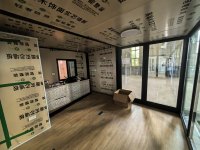 Bâtiment de bureau pliable en verre à aile unique, design moderne, pour supermarchés et espaces de vie