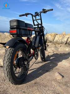 Bicicletta Elettrica <span class=keywords><strong>OTM</strong></span> Retro con Motore Posteriore, Doppia Batteria, Sospensione Completa, Batteria al Litio 20Ah, 1000W, Stile Ciclomotore Veloce - Product Image 2